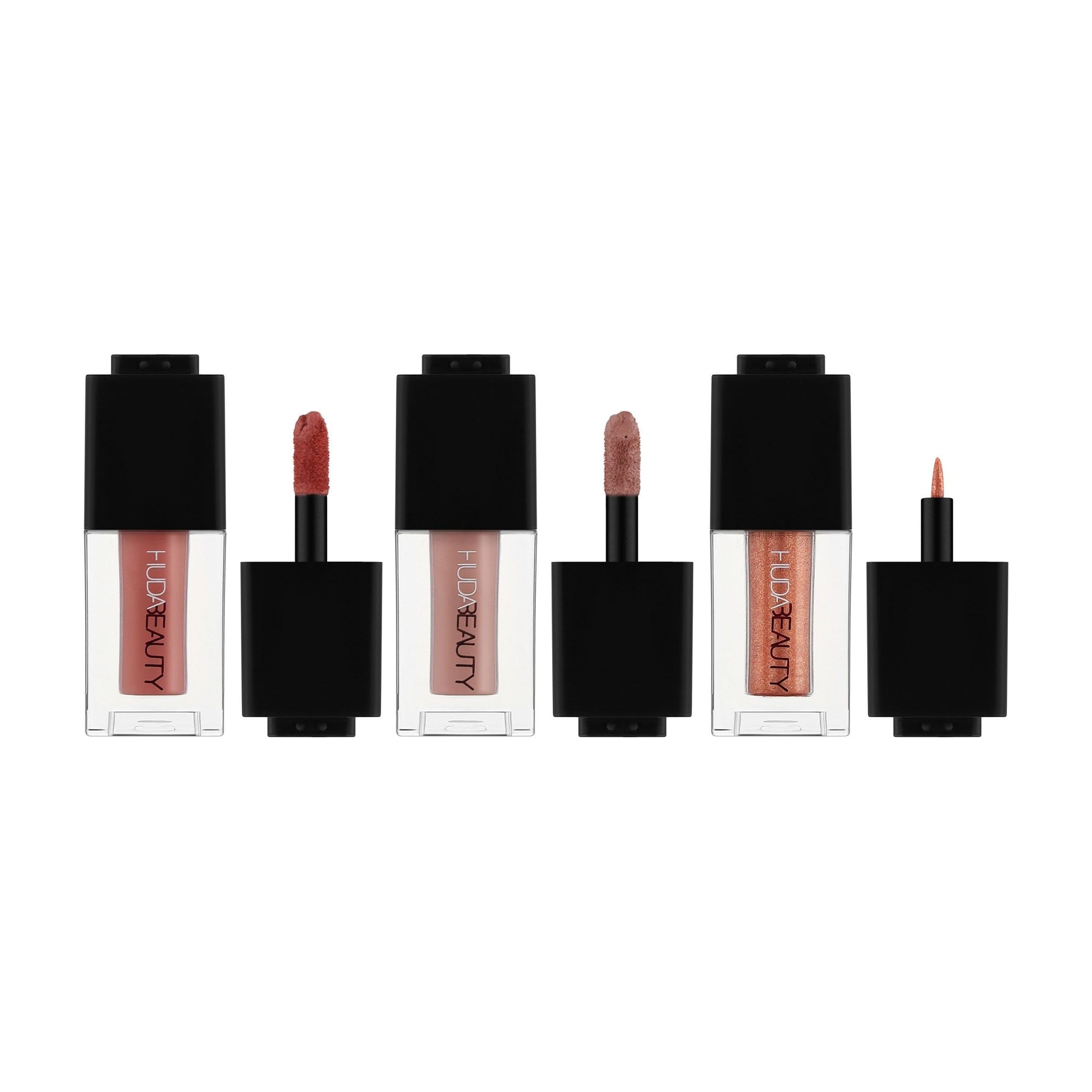 Набір рідких тіней для повік Huda Beauty Mini Matte &amp; Metal Melted Shadows, Soft Pinks, 3*1 мл
